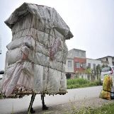 Makeshift Walking House in China