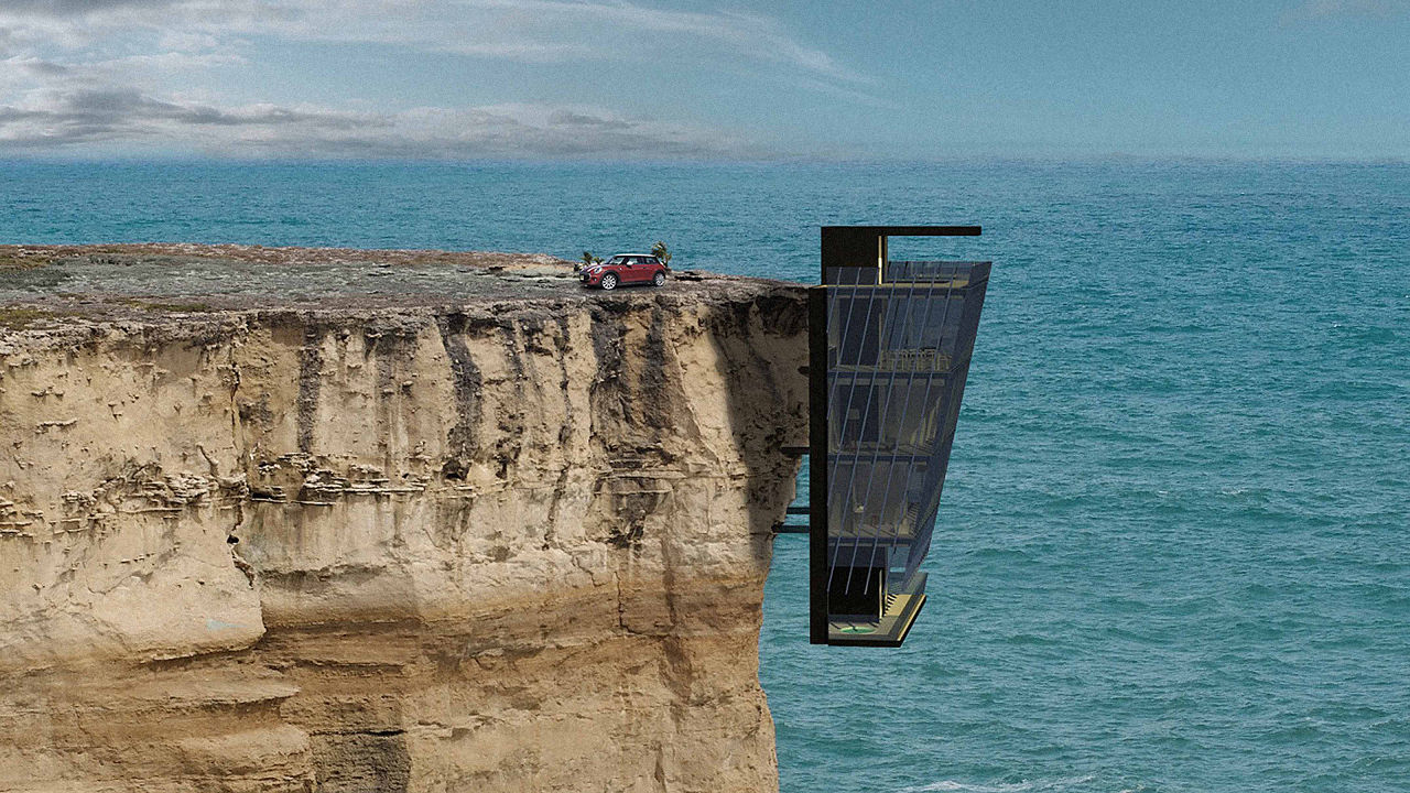 Crazy House on the Edge of a Cliff
